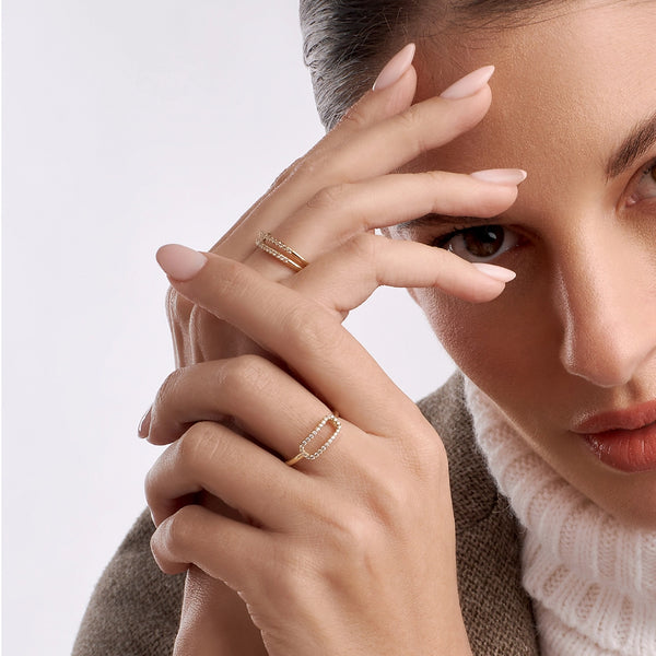 ANILLO DIAMANTES CLIP EN ORO 18K - Secondary