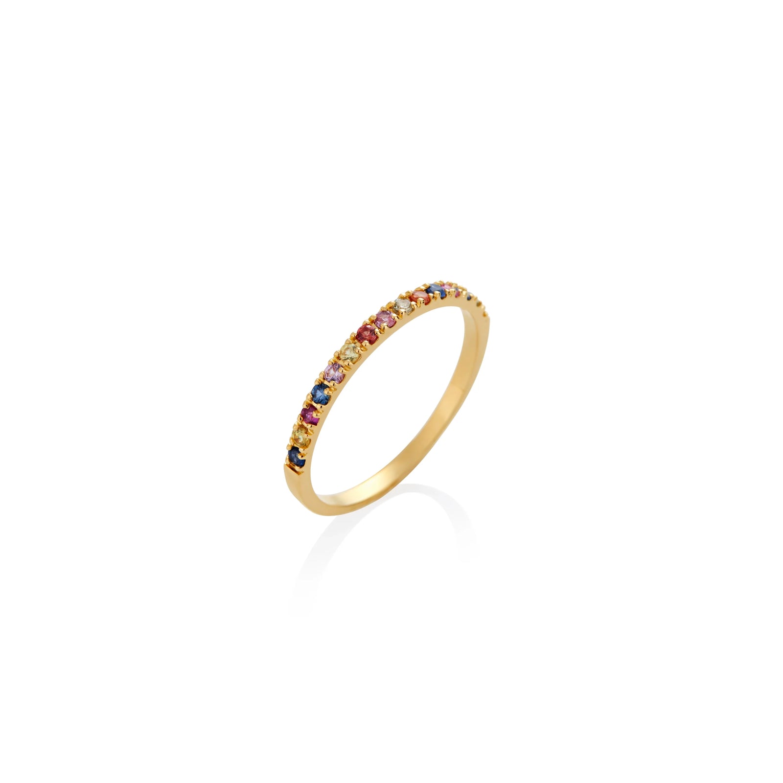 ANILLO CINTILLO ZAFIROS MULTICOLOR EN ORO 18K - Image 1