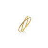 ANILLO CRUZADO LISO Y ENTORCHADO EN ORO 18K
