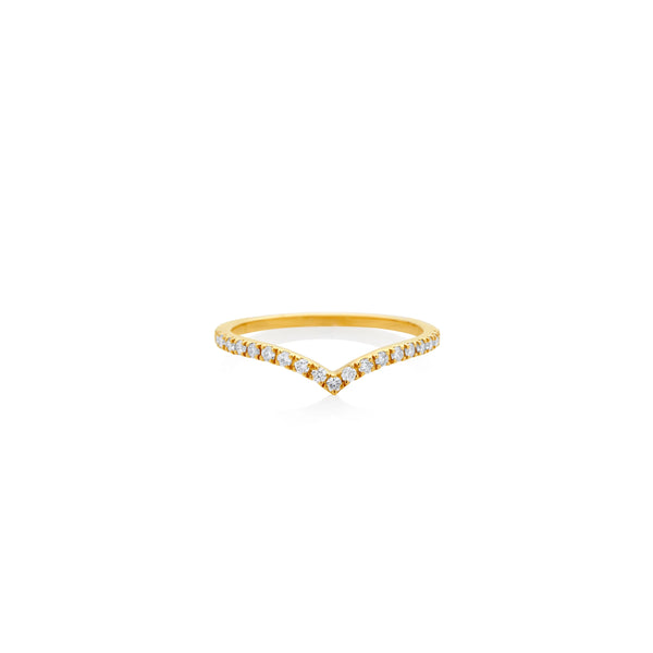 ANILLO DIAMANTES V CURVA EN ORO 18K