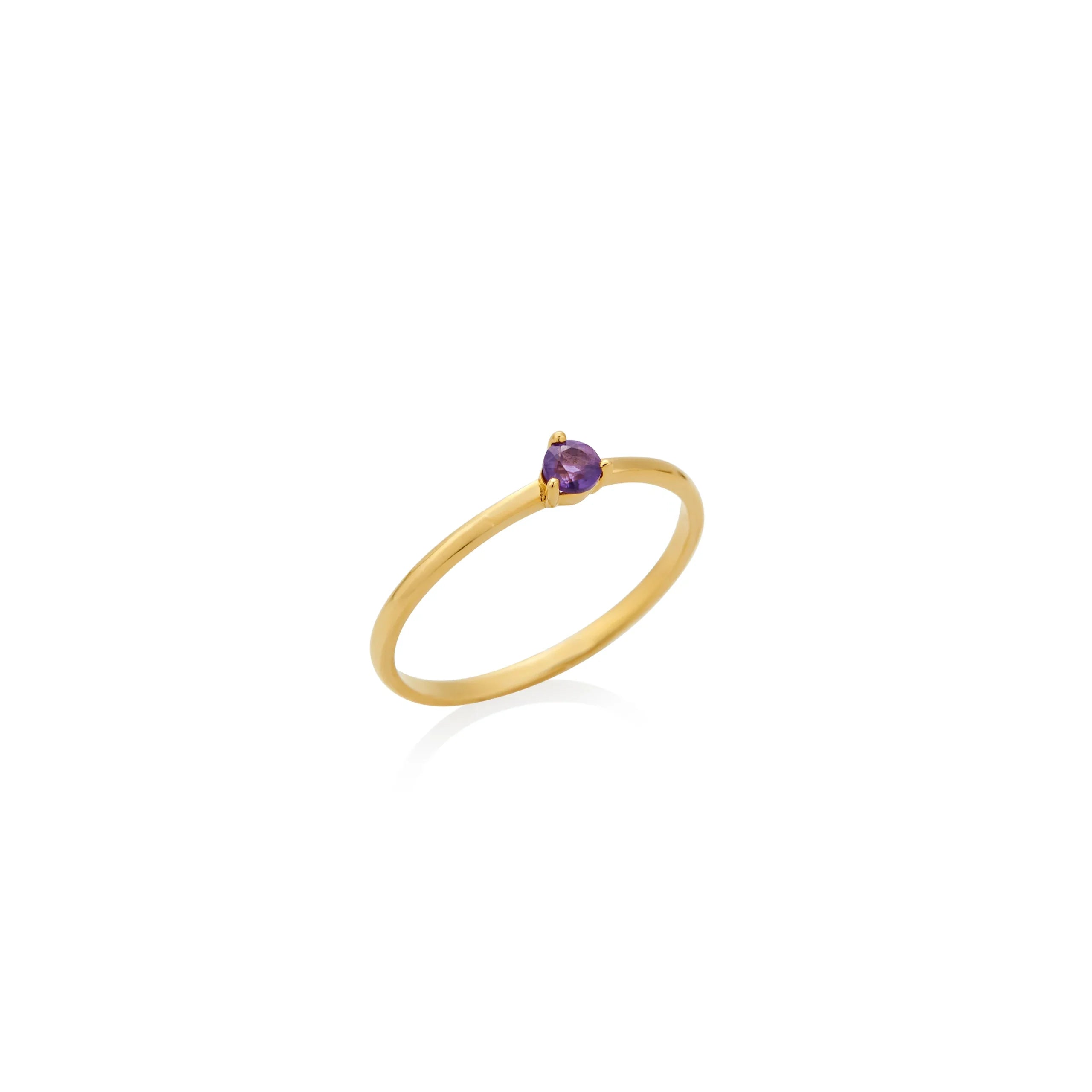 ANILLO SOLITARIO AMATISTA EN ORO 18K - Gallery 1