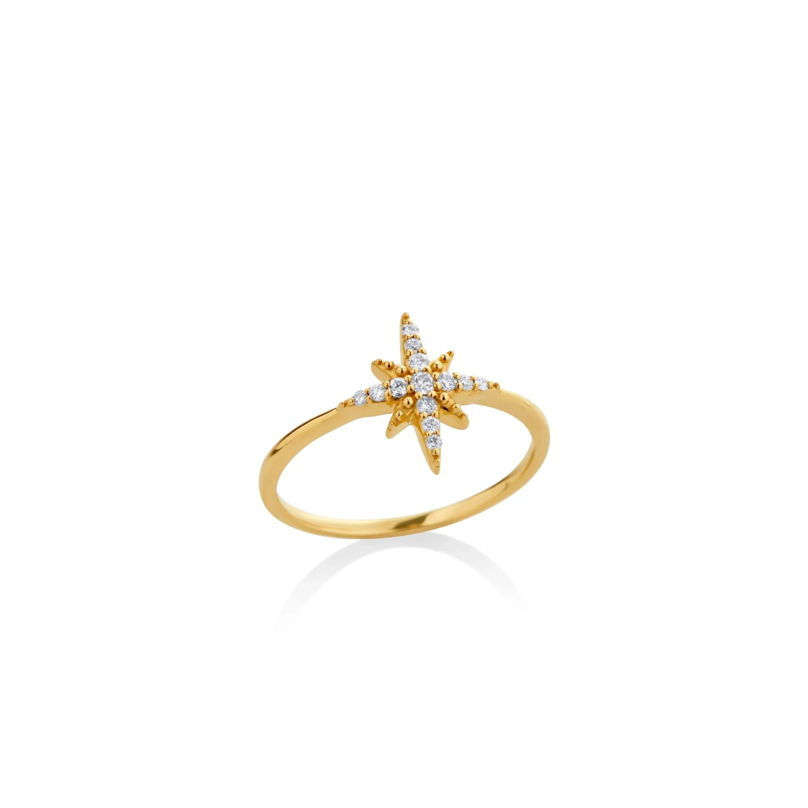 ANILLO DIAMANTES ESTRELLA 8 PUNTAS EN ORO 18K - Image 1