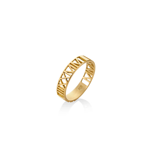 ANILLO NÚMEROS ROMANOS EN ORO 18K