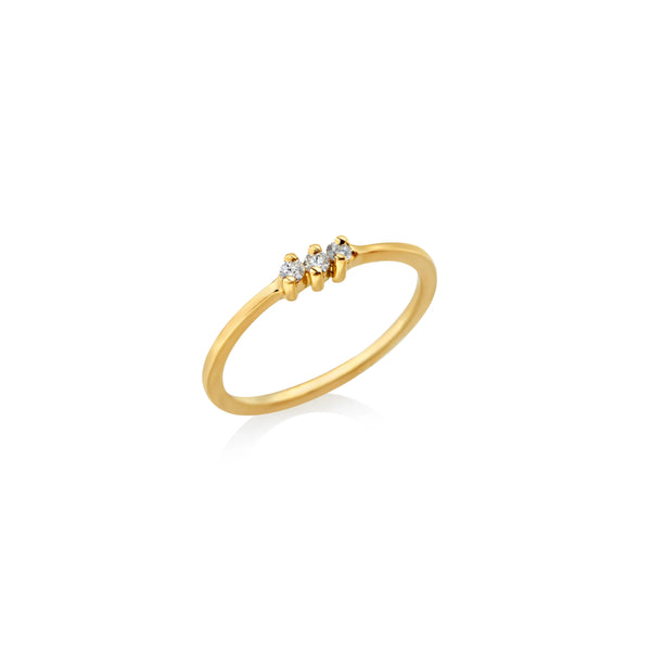 ANILLO 3 PIEDRAS: DIAMANTES EN ORO 18K
