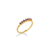 ANILLO 7 AMATISTAS EN ORO 18K
