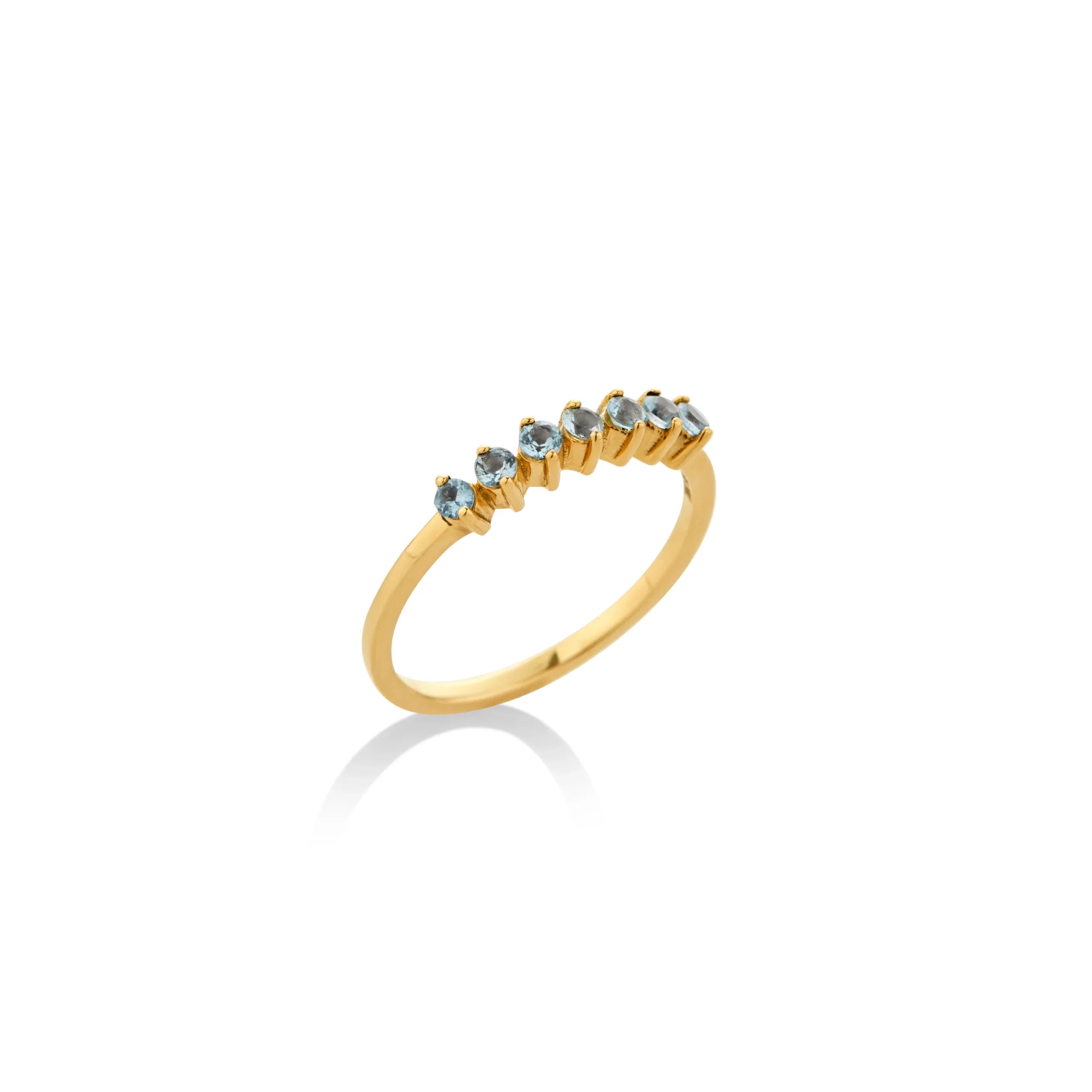 ANILLO 7 TOPACIOS EN ORO 18K - Gallery 1