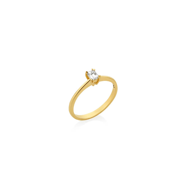 ANILLO DIAMANTE SOLITARIO OCTOGONAL EN ORO 18K
