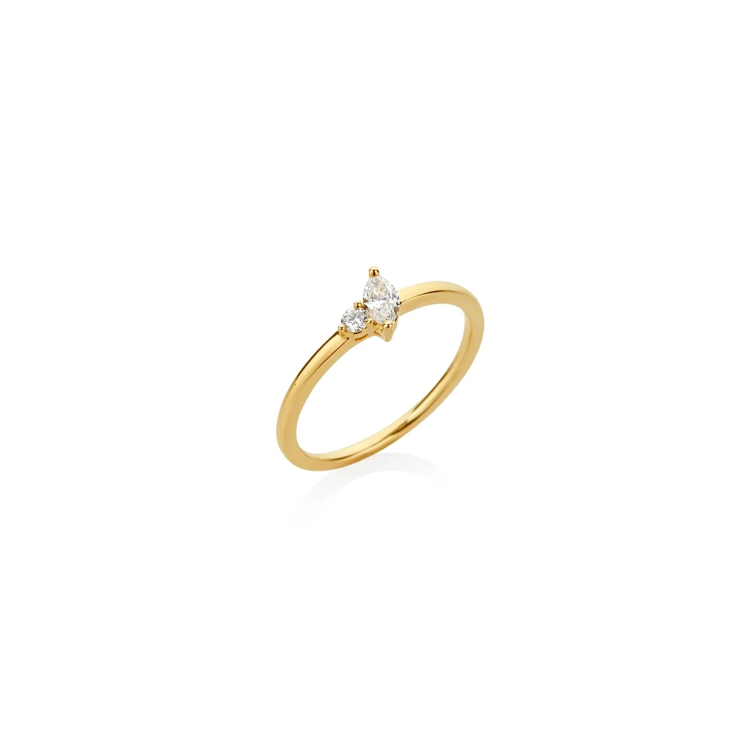 ANILLO DIAMANTES MARQUISE Y BRILLANTE EN ORO 18K - Gallery 1