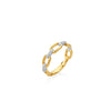 ANILLO DIAMANTES CON ESLABONES EN ORO 18K