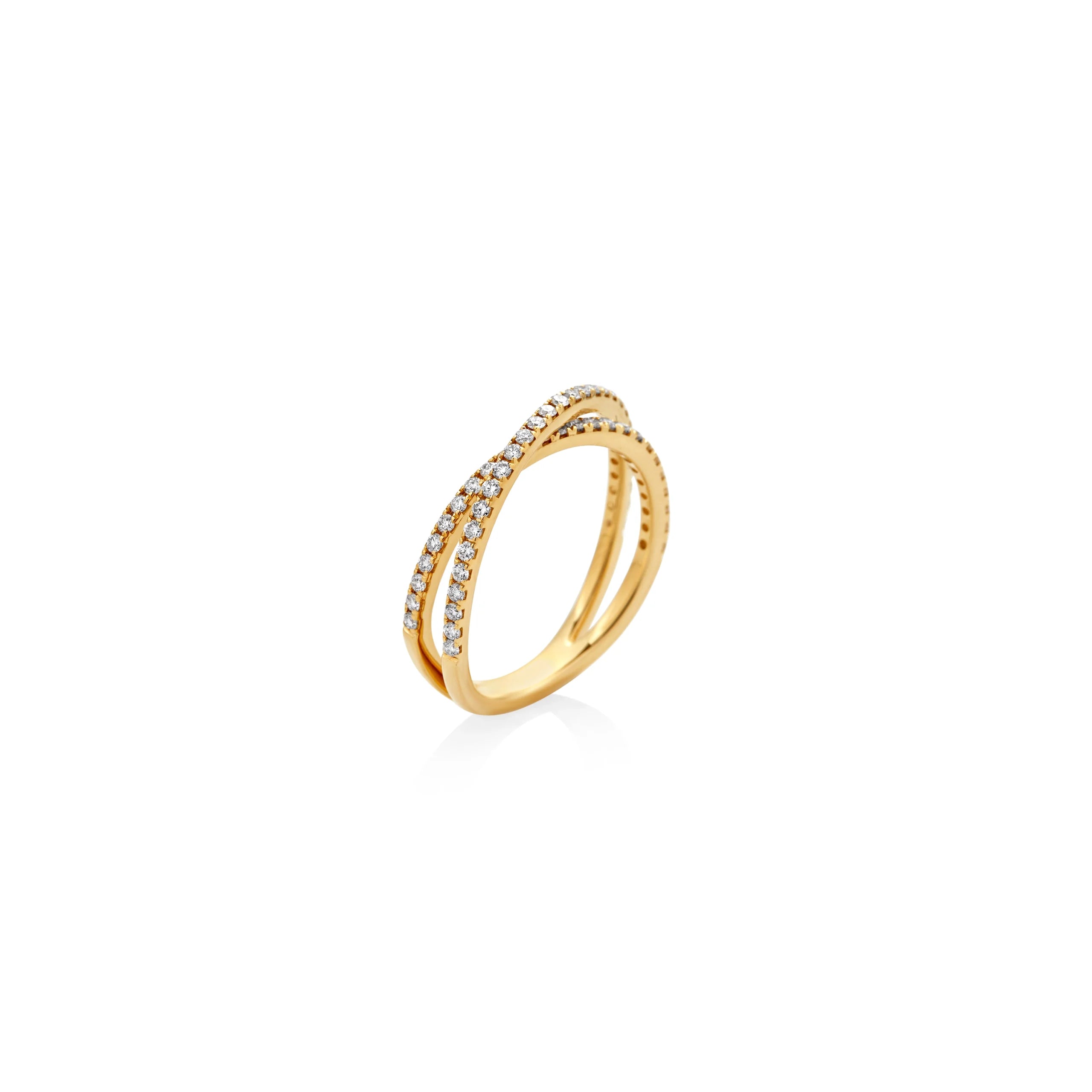 ANILLO DIAMANTES CRUZADO EN ORO 18K - Gallery 1