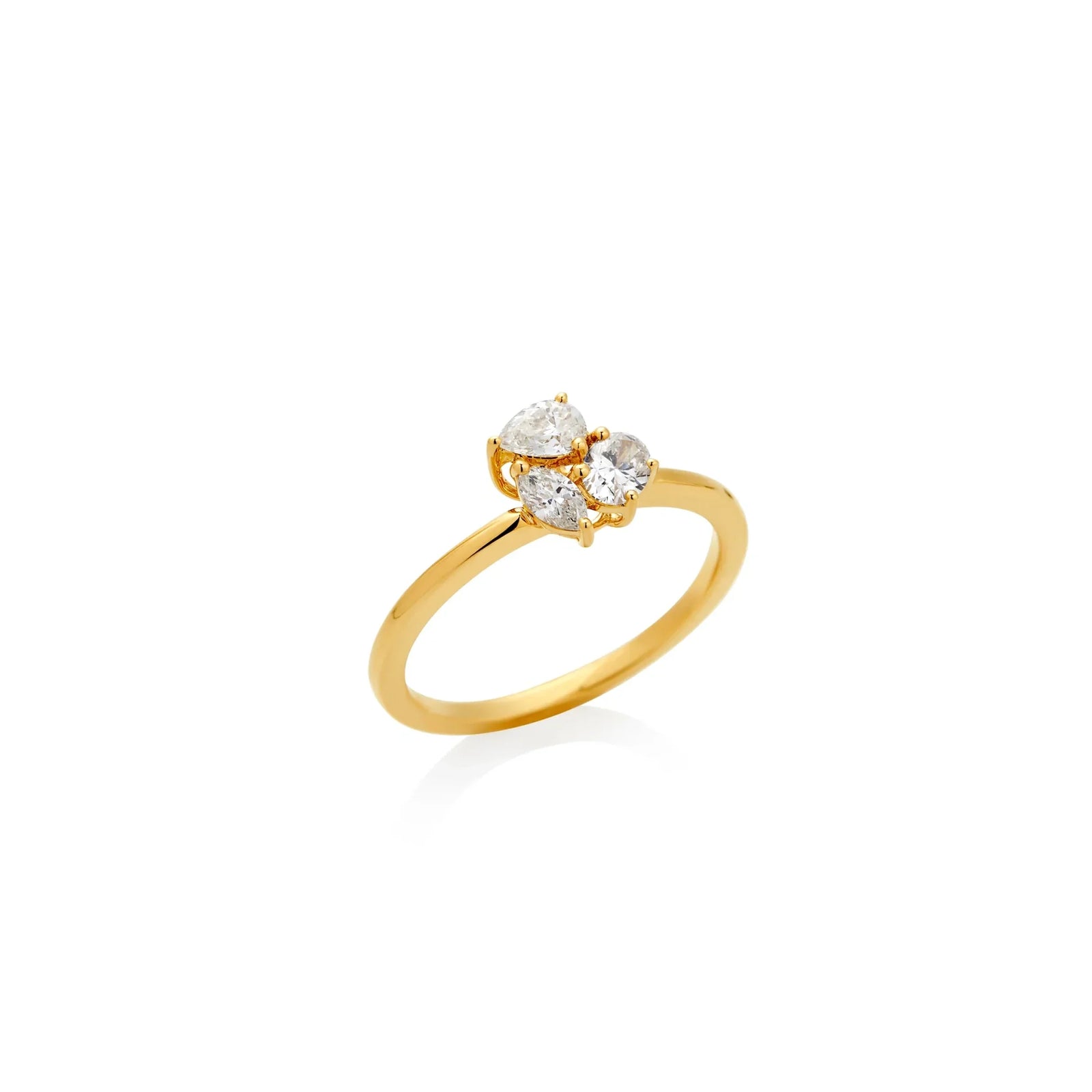 ANILLO DIAMANTES MULTICORTE ARO SIMPLE EN ORO 18K - Image 1