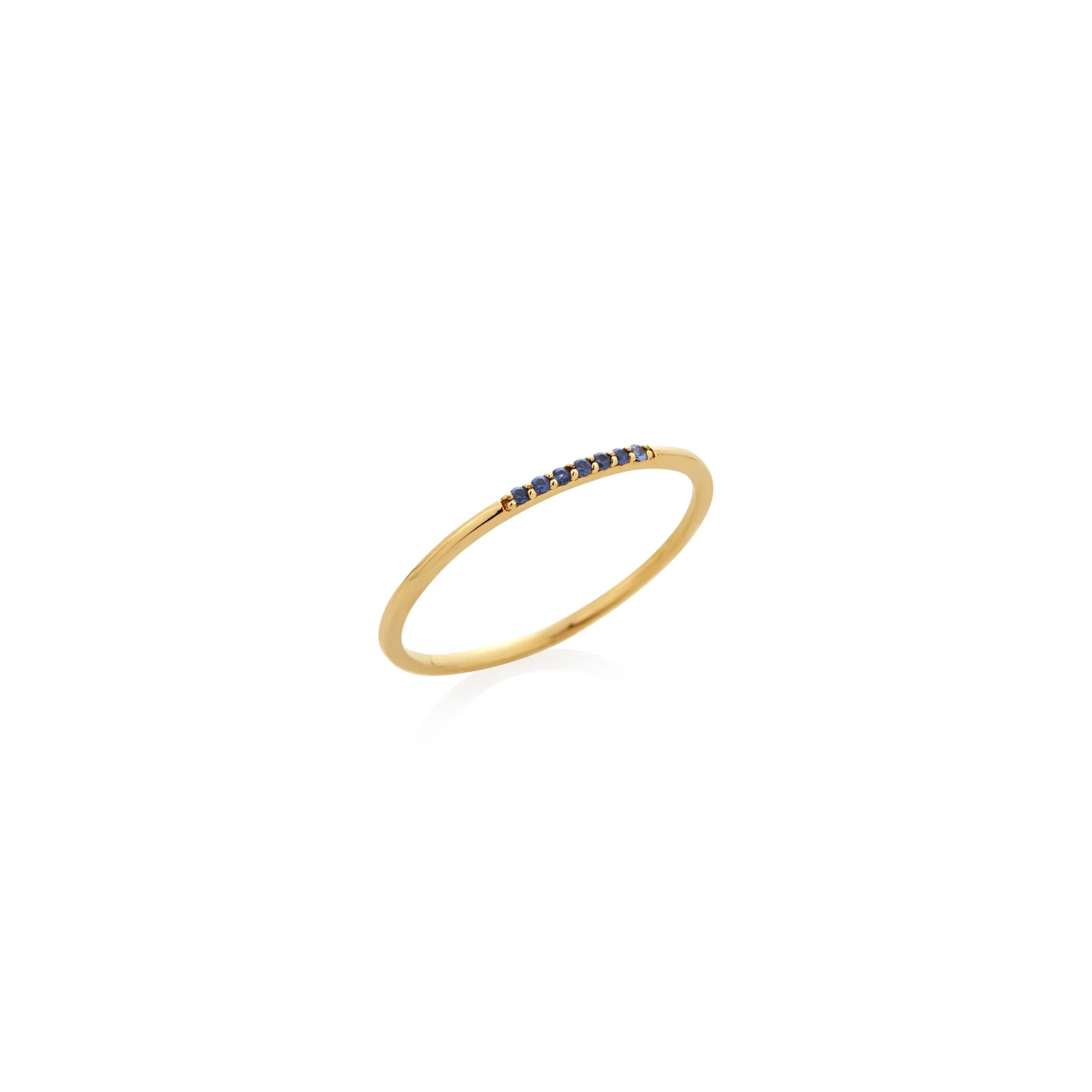 ANILLO LISO CON ZAFIROS EN ORO 14K - Image 1