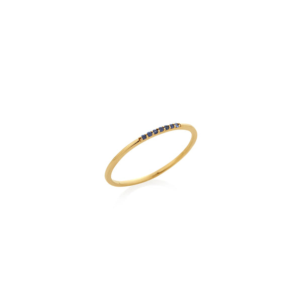 ANILLO LISO CON ZAFIROS EN ORO 14K