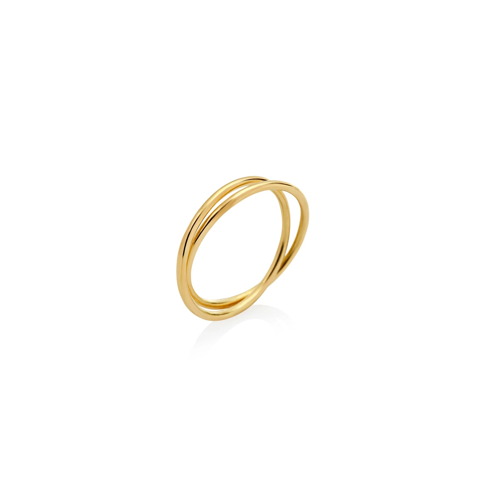 ANILLO DOBLE ENTRELAZADO MÓVIL EN ORO 18K - Image 1