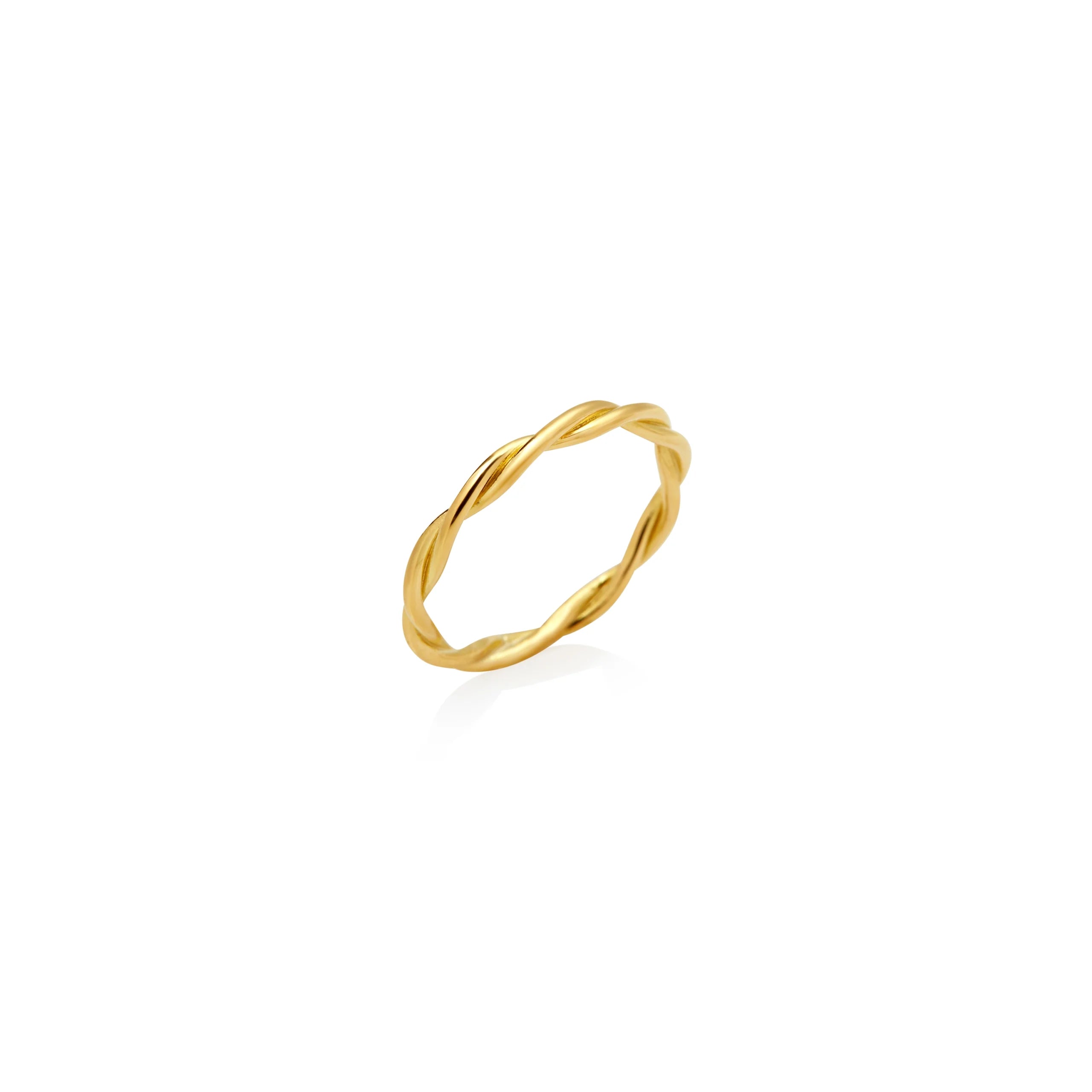 ANILLO DOBLE ENTRELAZADO FIJO EN ORO 18K - Gallery 1