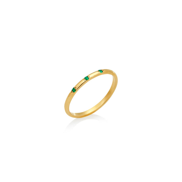 ANILLO ARO 3 PIEDRAS: ESMERALDAS EN ORO 18K