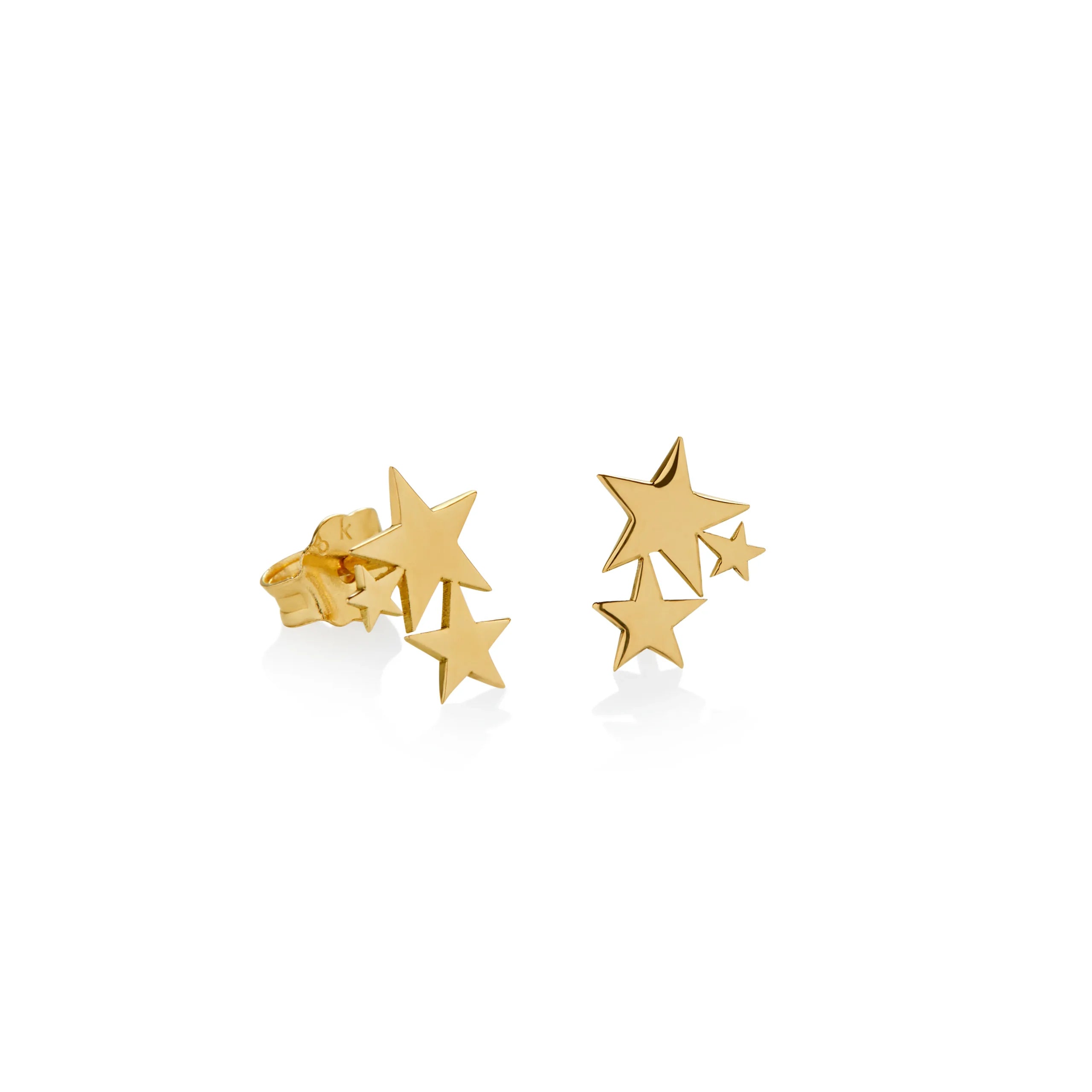 ARETES ESTRELLAS DEGRADÉ EN ORO 18K - Gallery 1
