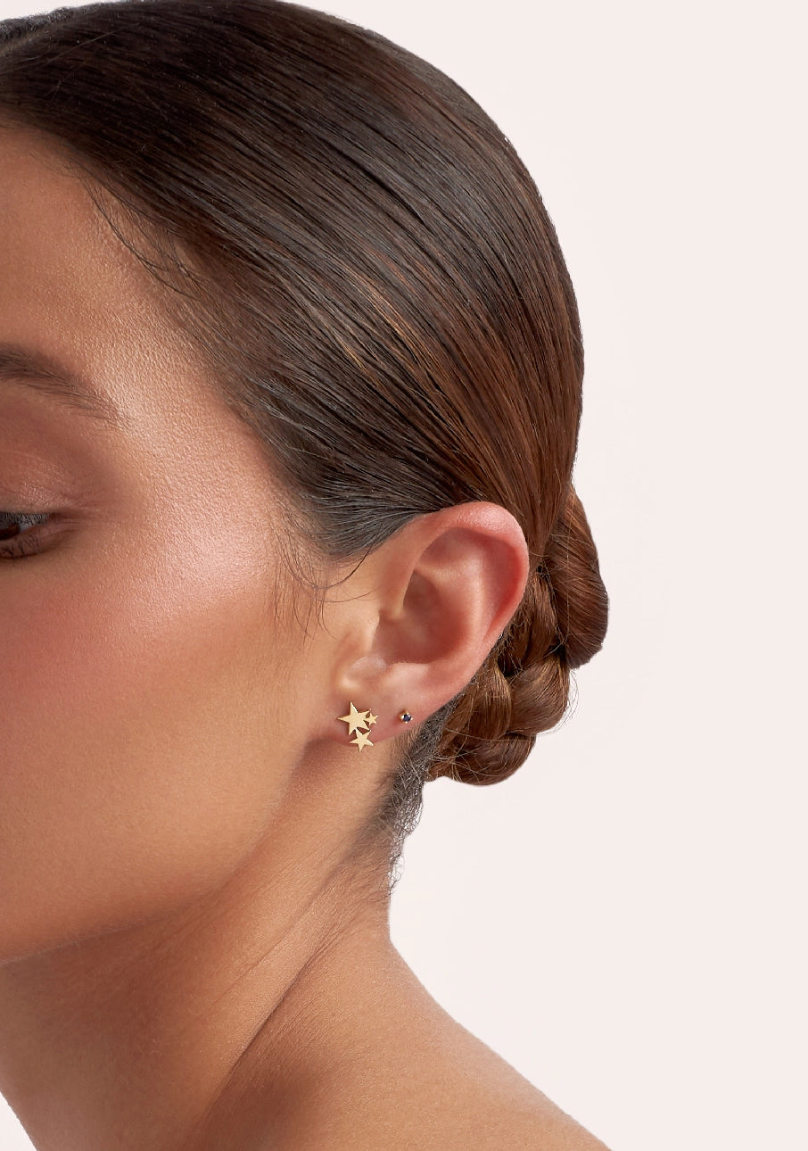 ARETES ESTRELLAS DEGRADÉ EN ORO 18K - Gallery 2