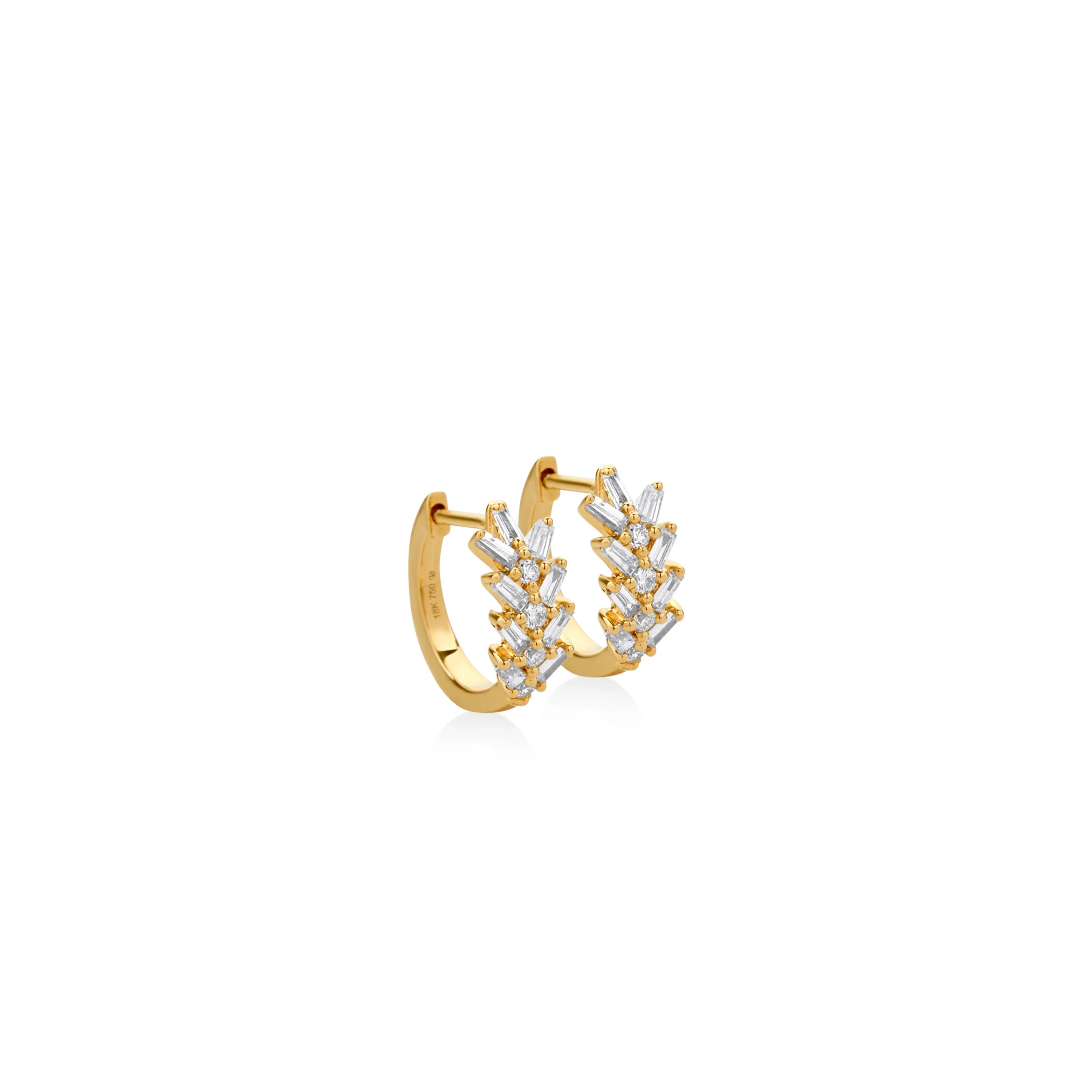 ARGOLLAS DIAMANTES BAGUETTE ESPIGA 0.42CT EN ORO 18K - Gallery 1