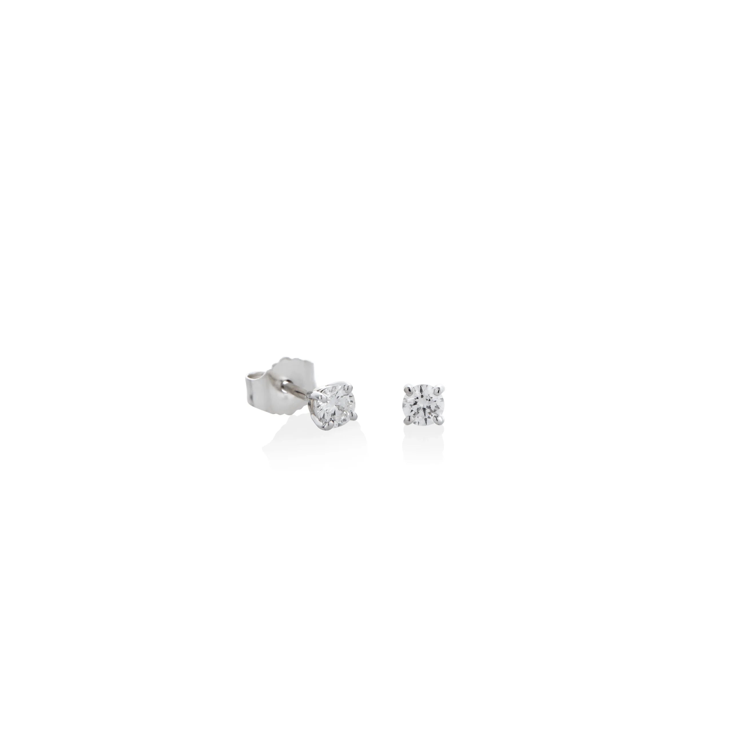 ARETES PIERCING DIAMANTES 0.20CT EN ORO BLANCO 18K - Gallery 1