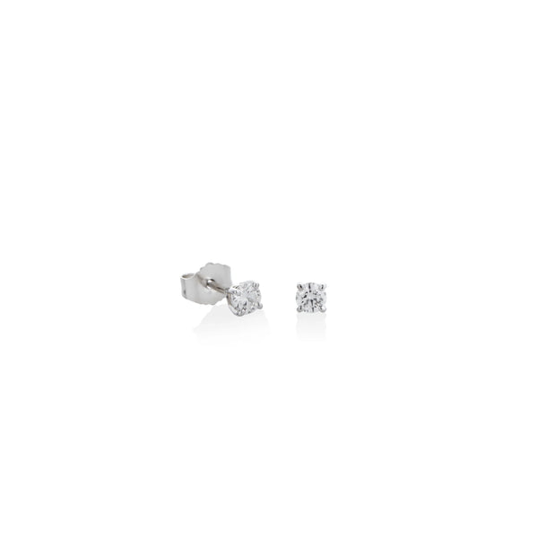 ARETES PIERCING DIAMANTES 0.20CT EN ORO BLANCO 18K