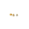 ARETES PIERCING TRIO DIAMANTES CHICOS EN ORO 18K