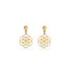 ARETES SEMILLA DE LA VIDA COLGANTES EN ORO 18K