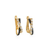 ARGOLLAS DIAMANTES Y DIAMANTES NEGROS CRUZADAS EN ORO 18K