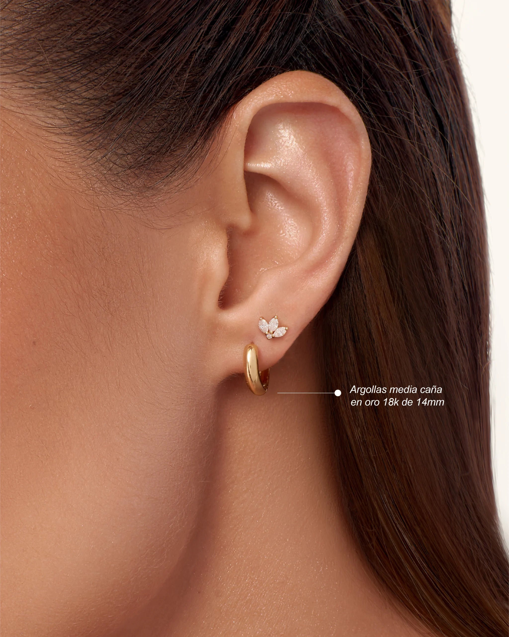 ARGOLLAS MEDIA CAÑA EN ORO 18K - Gallery 3