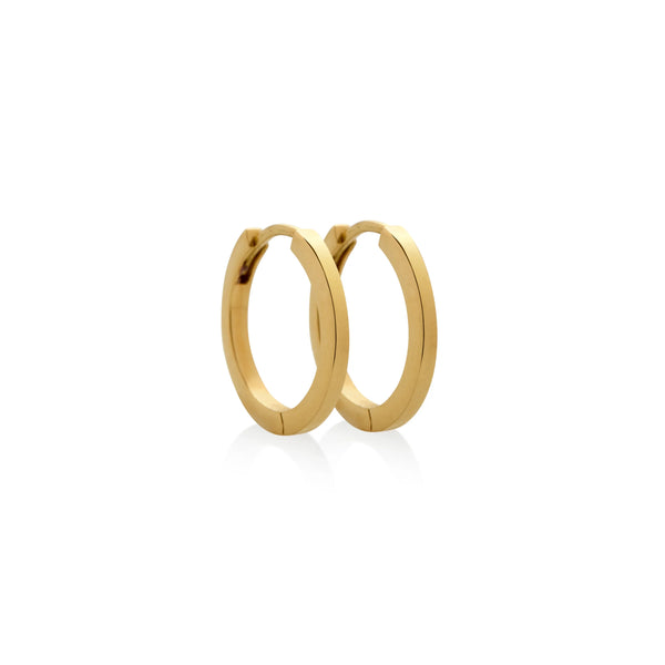 ARGOLLAS TUBO CUADRADO EN ORO 18K