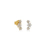 ARETES DIAMANTES 3 ROSETAS EN ORO 18K
