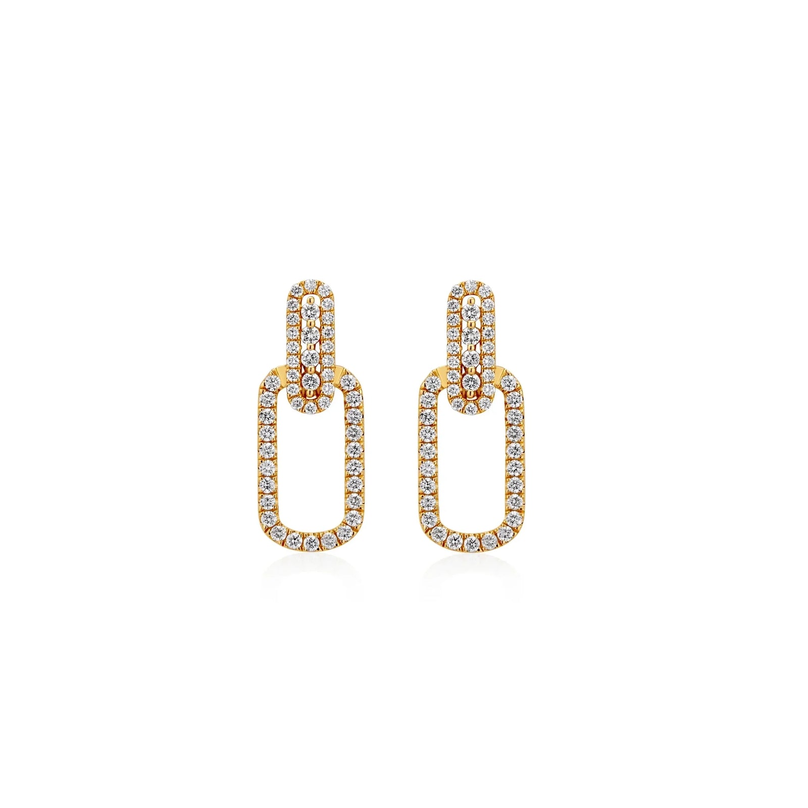 ARETES DIAMANTES CLIP DOBLE EN ORO 18K - Image 1