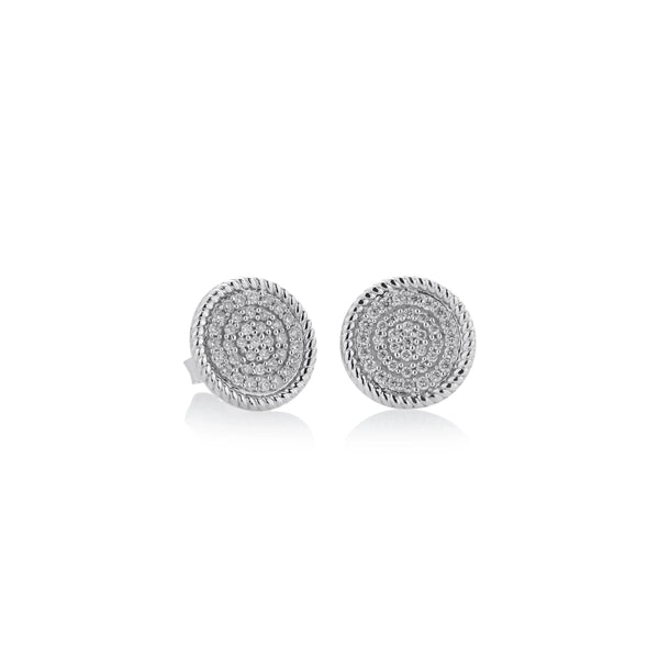 ARETES DIAMANTES BORDE ENTORCHADO EN ORO BLANCO 18K