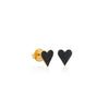ARETES CORAZÓN DIAMANTES NEGROS LARGO EN ORO 18K