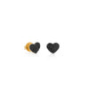 ARETES CORAZÓN DIAMANTES NEGROS EN ORO 18K