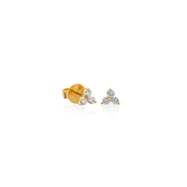ARETES PIERCING TRÍO DIAMANTES 0.24CT EN ORO 18K