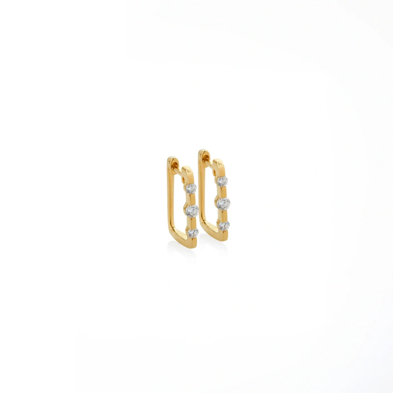 ARGOLLAS DIAMANTES RECTANGULARES EN ORO 18K - Image 1