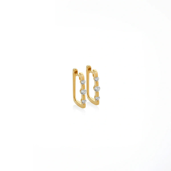 ARGOLLAS DIAMANTES RECTANGULARES EN ORO 18K