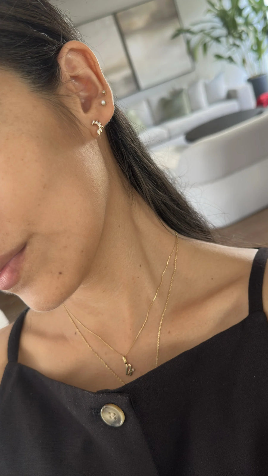 ARETES DIAMANTES EN CASCADA EN ORO 18K - Image 2