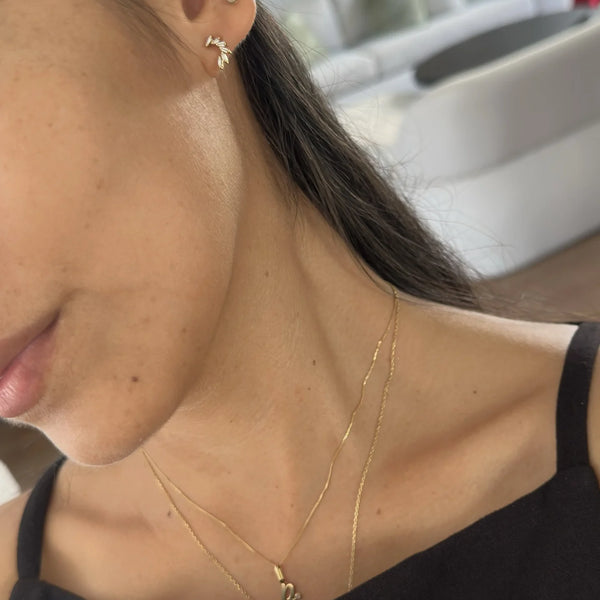 ARETES DIAMANTES EN CASCADA EN ORO 18K - Secondary
