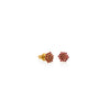 ARETES ROSETA RUBÍES COPO EN ORO 18K