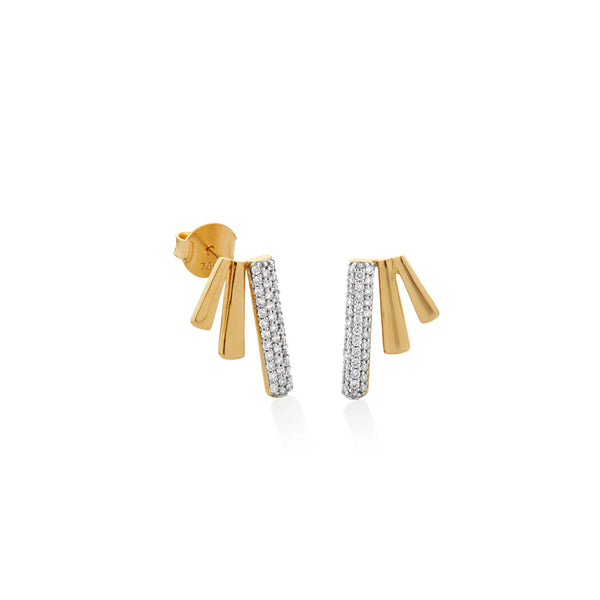 ARETES DIAMANTES TRIPLE DEGRADÉ EN ORO 18K