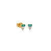 ARETES PIEDRAS BAGUETTE ESMERALDAS Y DIAMANTES EN ORO 18K