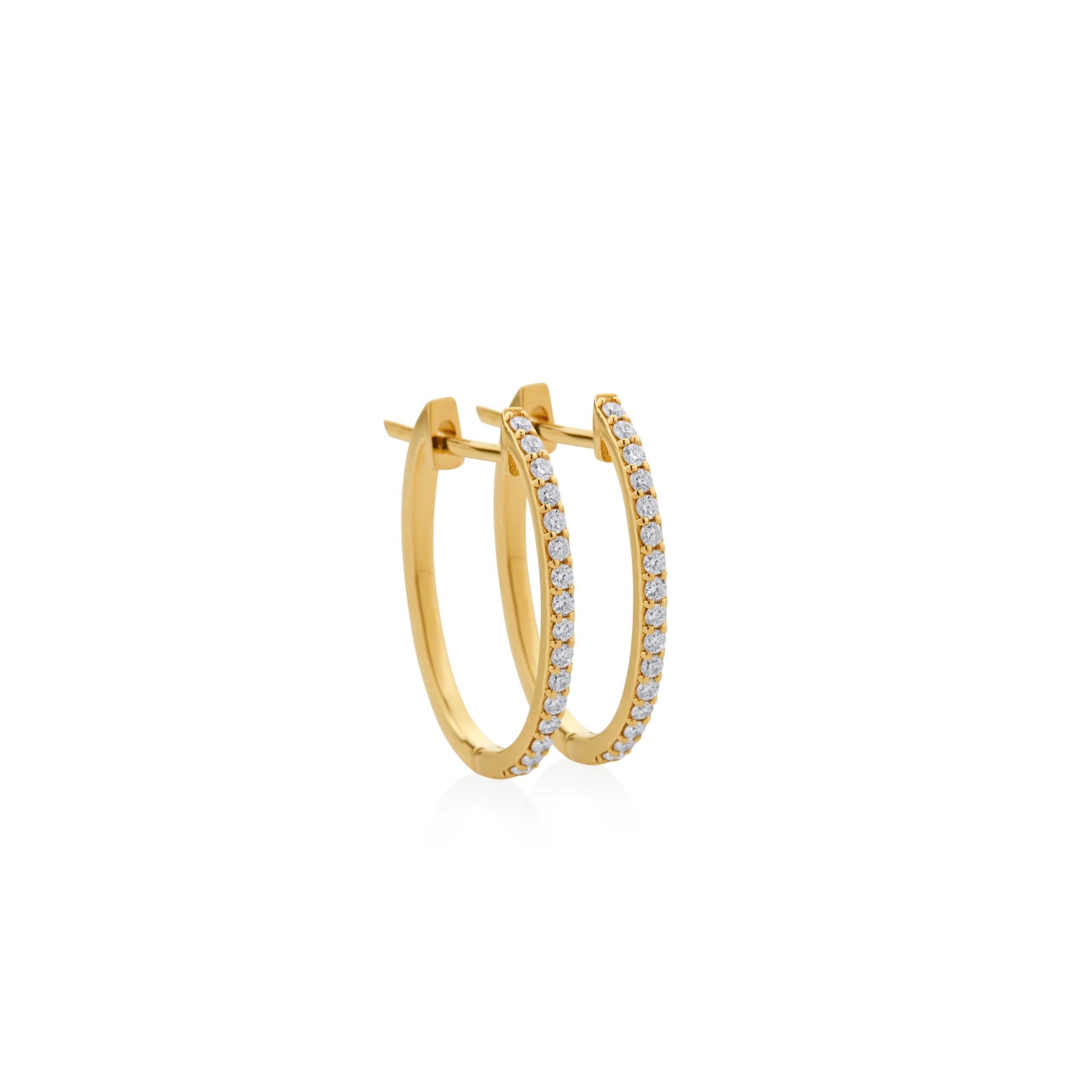 ARGOLLAS DIAMANTES OVALES 0.21CT EN ORO 18K - Gallery 1