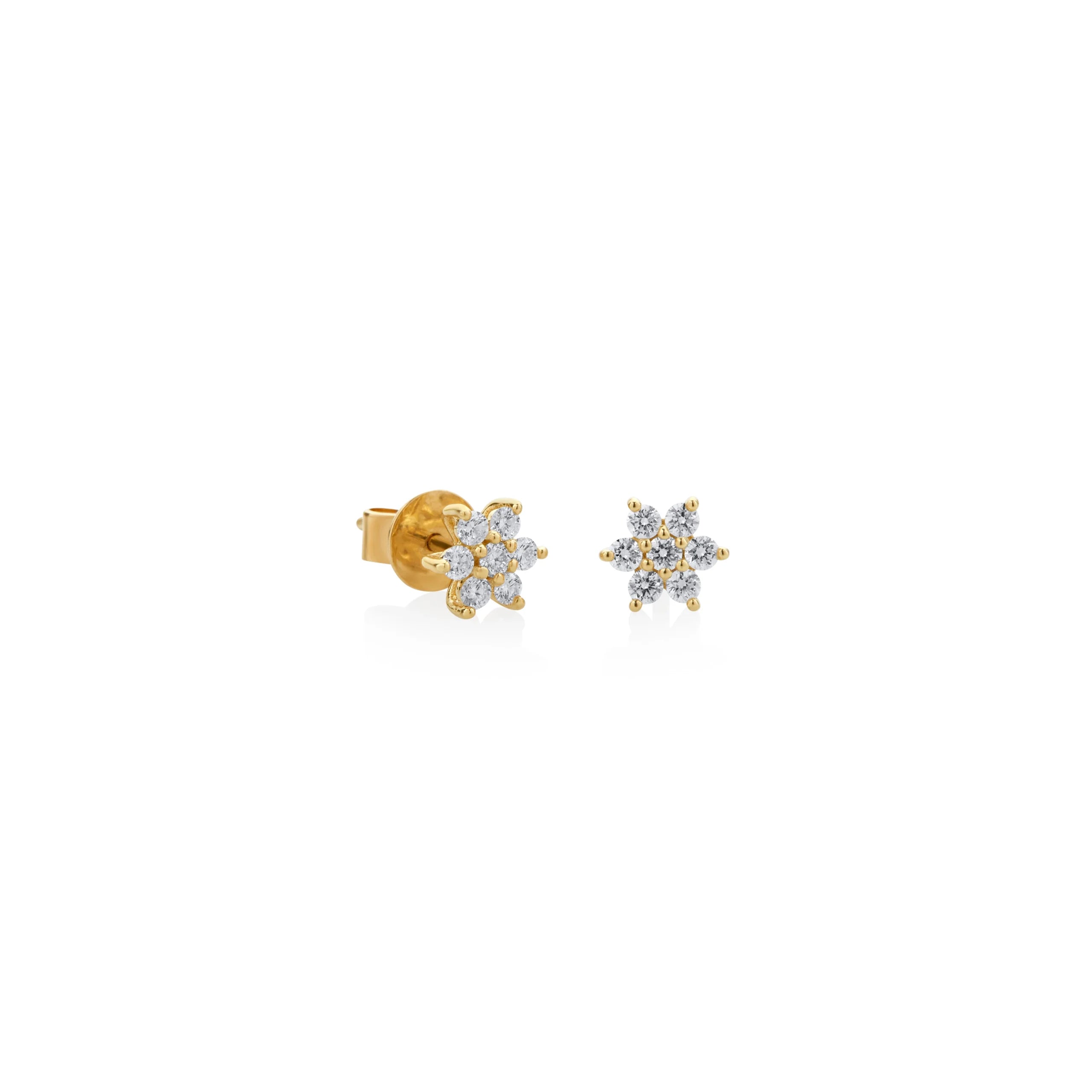 ARETES ROSETA DIAMANTES 0.28CT EN ORO 18K - Gallery 1