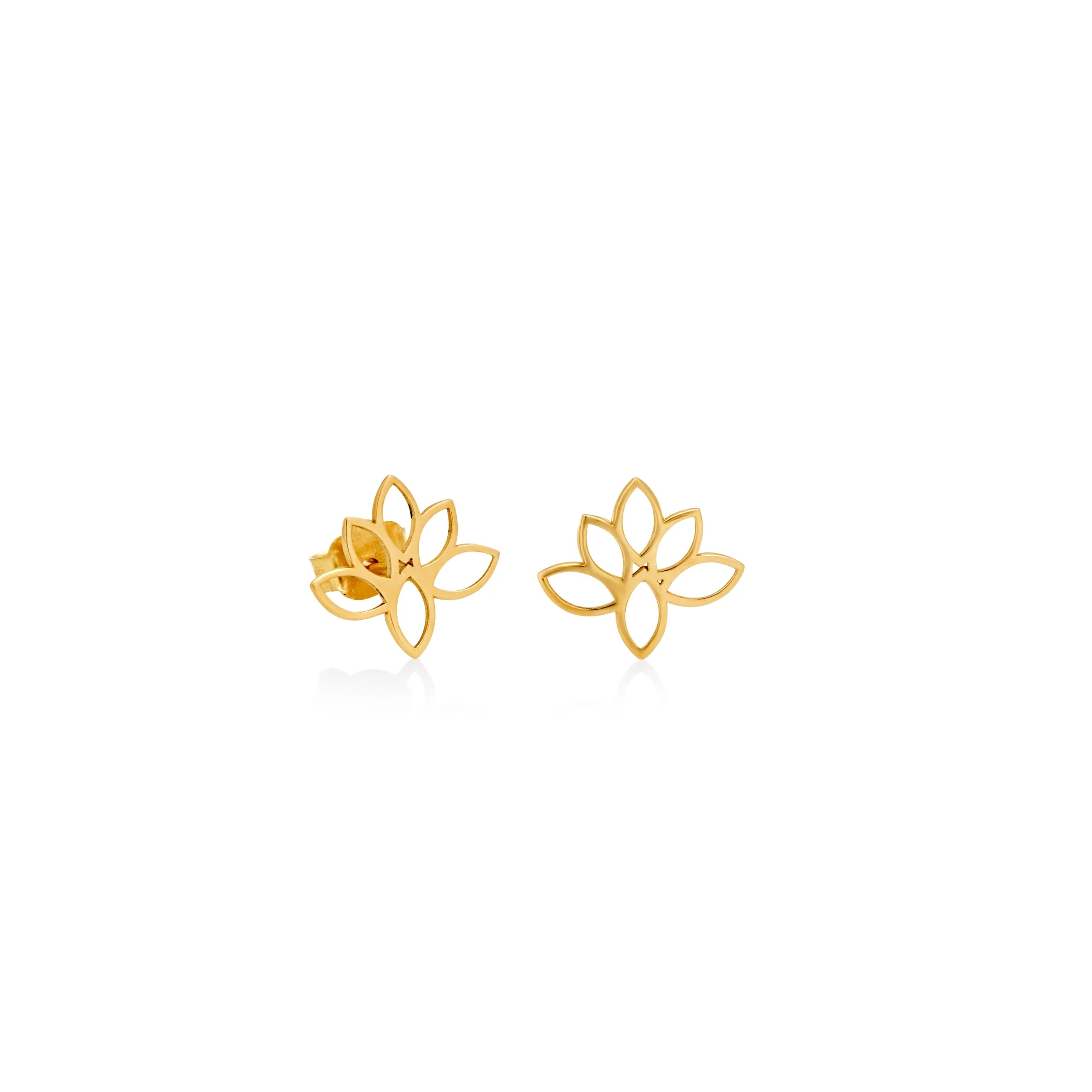 ARETES FLOR DE LOTO EN ORO 18K - Gallery 1