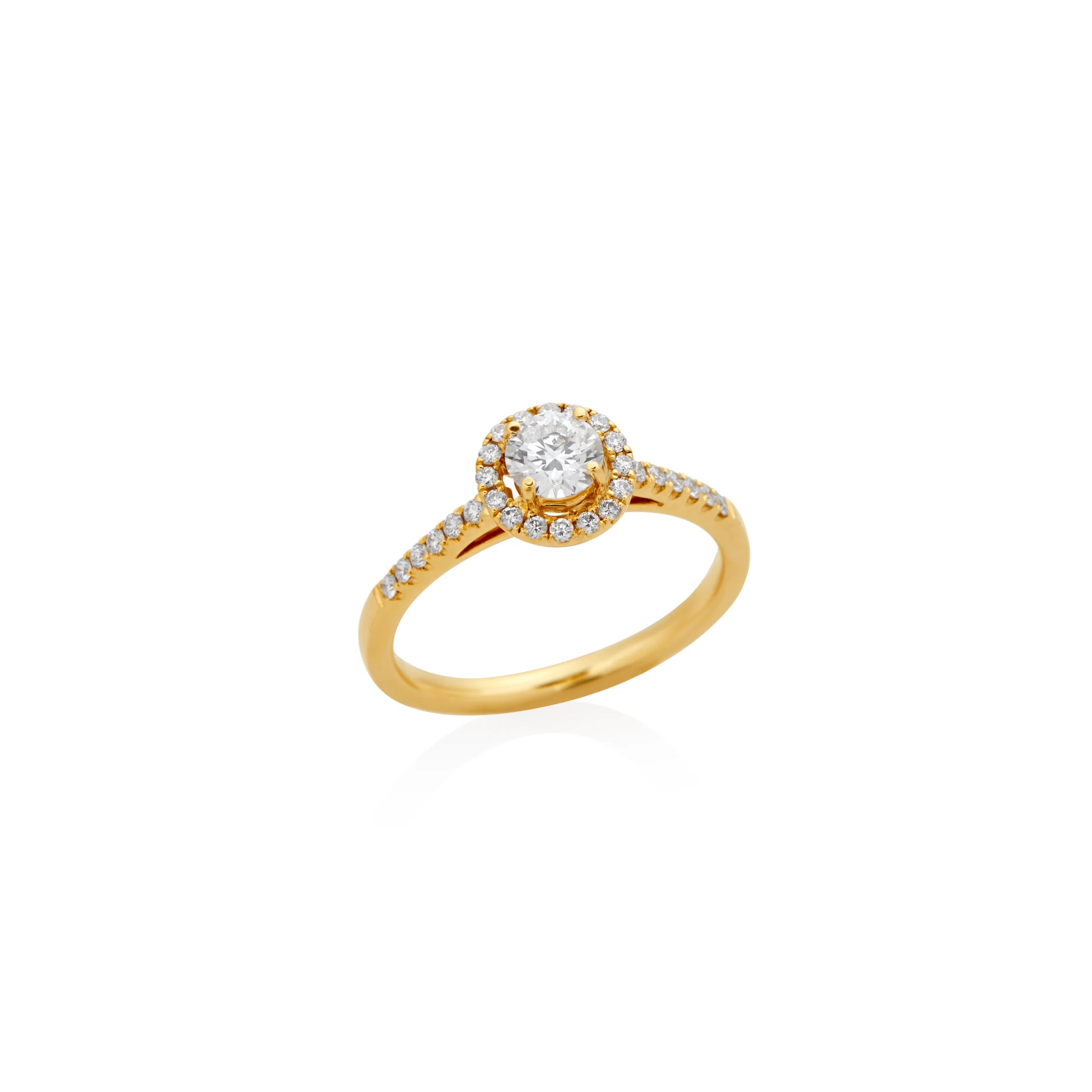 ANILLO DE COMPROMISO DIAMANTE GIA 0.40CT Y HALO DIAMANTES EN ORO 18K - Gallery 1