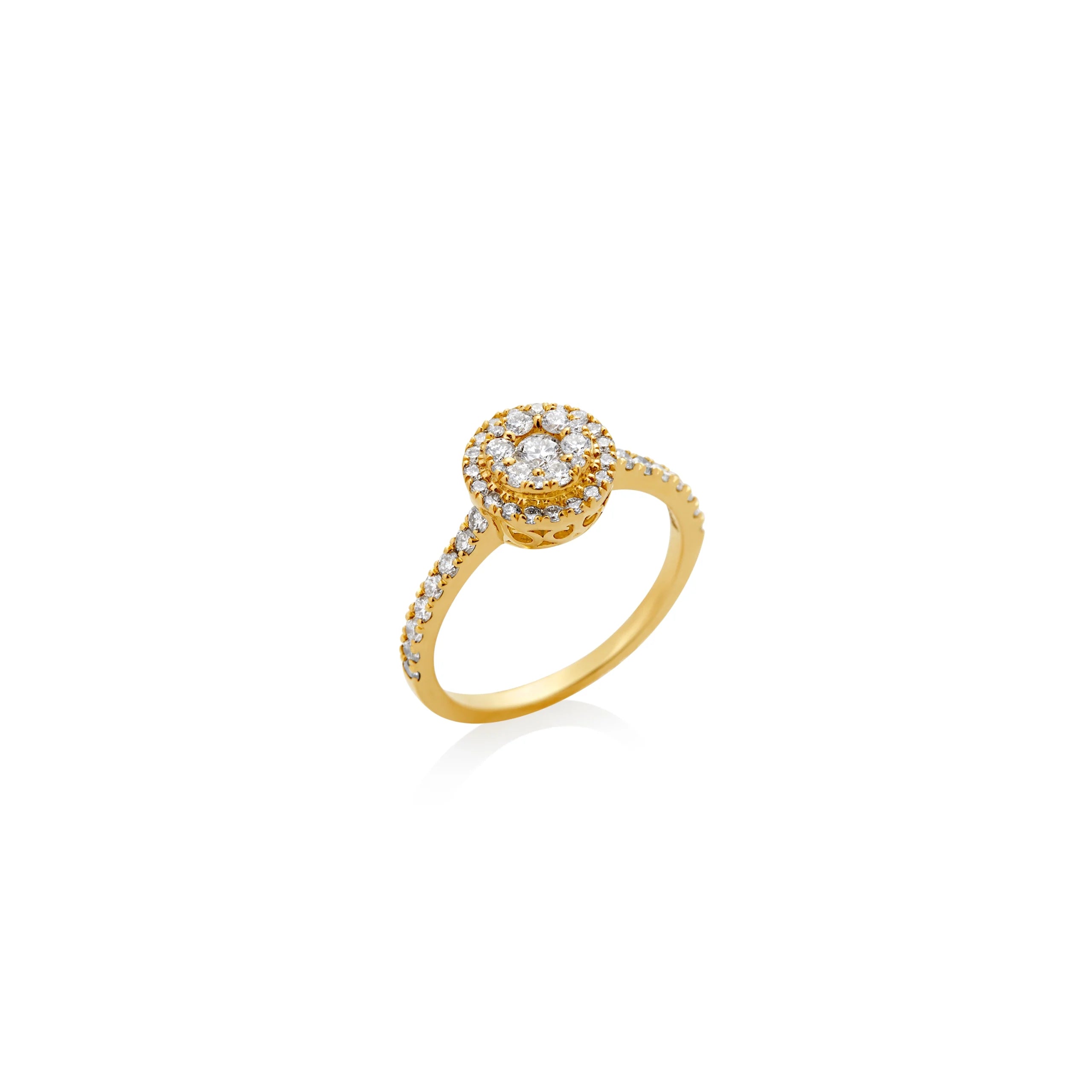 ANILLO COMPROMISO DIAMANTE Y DOBLE HALO 0.65CT EN ORO 18K - Gallery 1