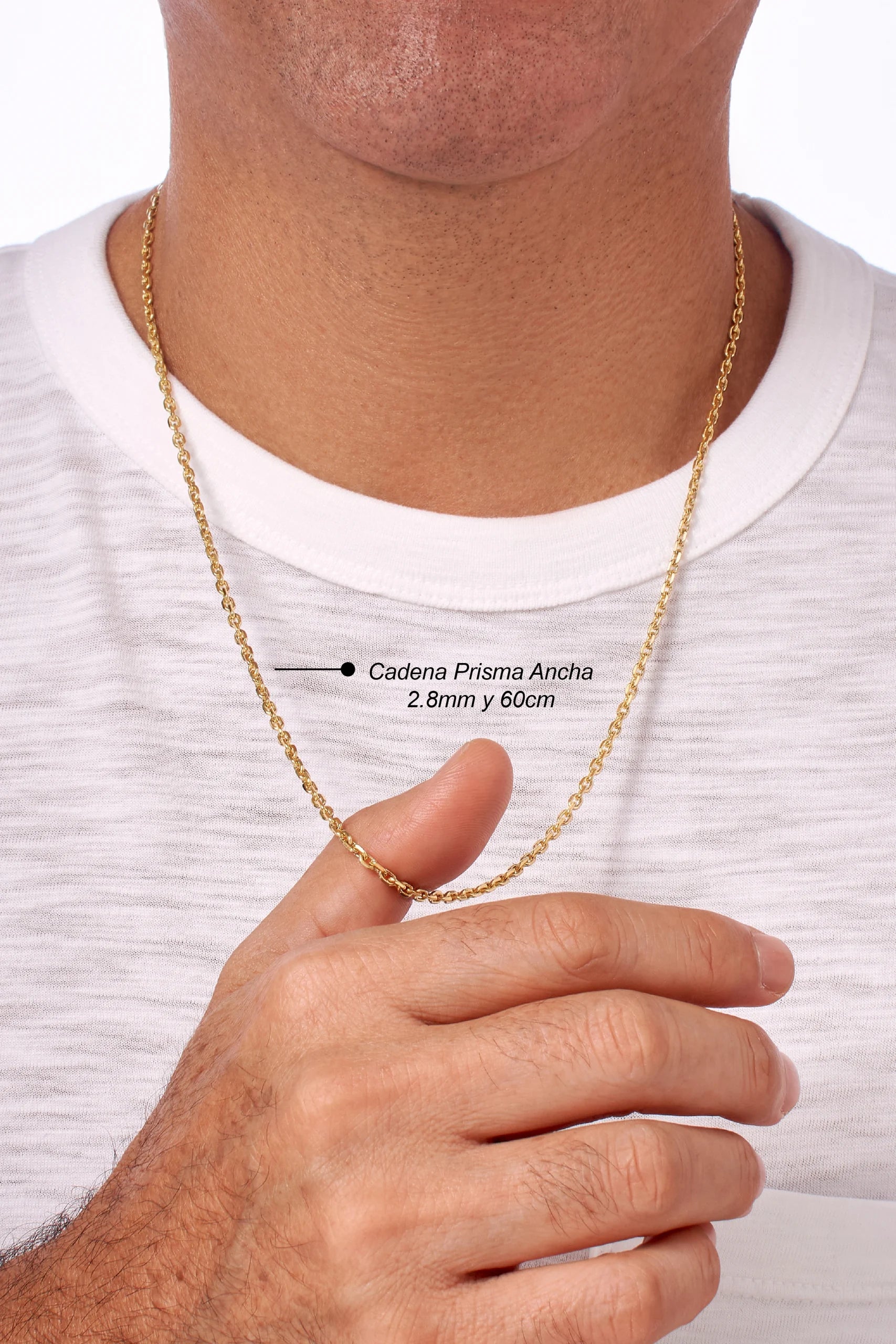 CADENA PRISMA ANCHA EN ORO 18K - Gallery 6