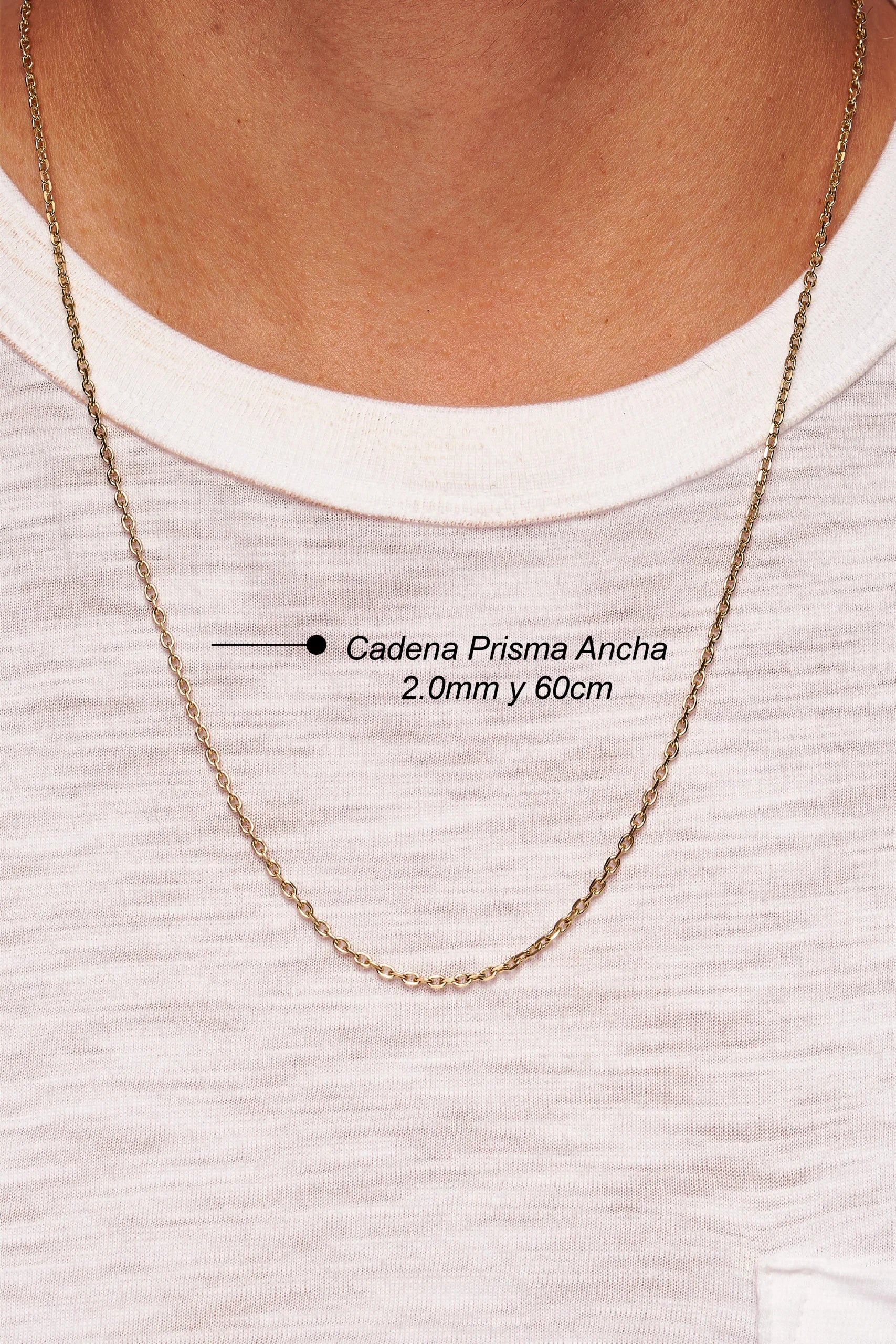 CADENA PRISMA ANCHA EN ORO 18K - Gallery 5
